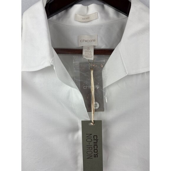 Women’s Chico’s 2XL White Button Down Shirt - Picture 4 of 5